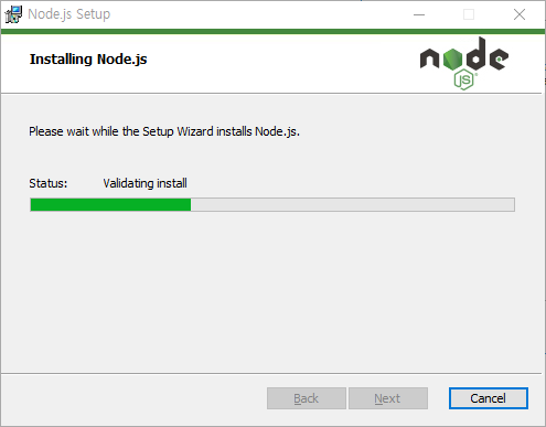 Node.js setup-installing